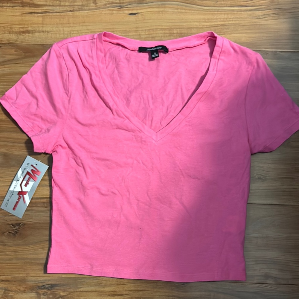 Ambiance Pink Fitted Crop T-Shirt